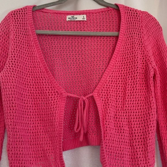 Hollister Pink Open-Knit Cardigan - Picture 2 of 2